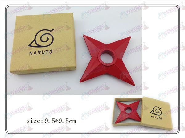 Naruto Shuriken clásico en caja de plástico (rojo)