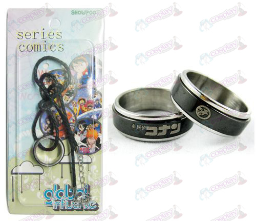 Conan 16 aniversario negro de acero del transportador de anillos collares - Cuerda