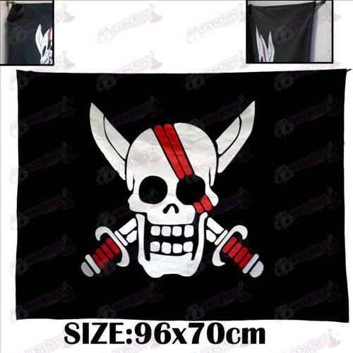 One Piece Accesorios piratas pelo bandera conmemorativa roja pirata