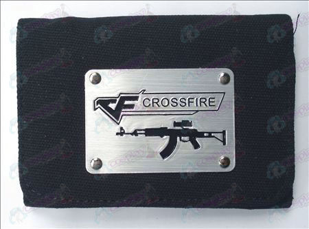CrossFire Accesorios Blanco Canvas Wallet (Negro)