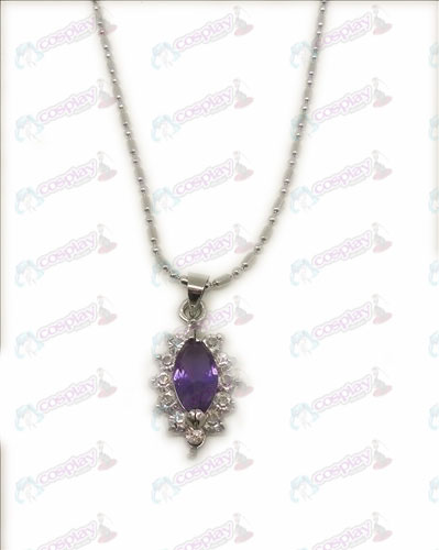 D Blister Negro mayordomo Accesorios Diamond Necklace (púrpura)