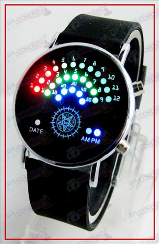 Colorido ventilador relojes coreanos LED - Negro Accesorios mayordomo