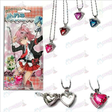 Shugo Chara! Accesorios rosa collar de medallón en forma de corazón