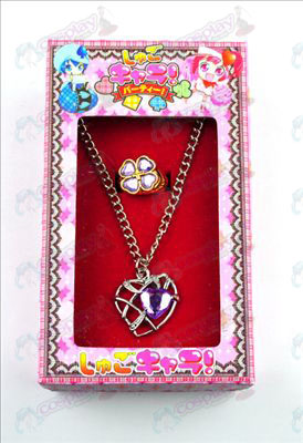 Shugo Chara! Accesorios collar en forma de corazón + anillo (púrpura)