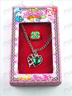 Shugo Chara! Accesorios collar en forma de corazón del anillo + (verde)
