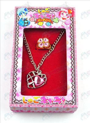 Shugo Chara! Accesorios collar en forma de corazón del anillo + (rosa)
