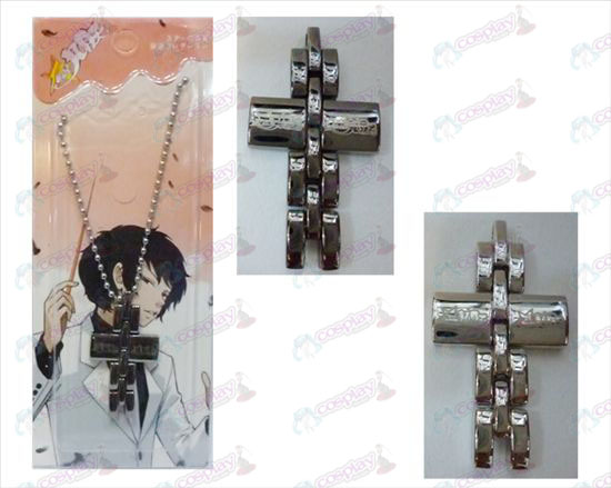 Star-Robar Accesorios muchacha collar con una cruz en blanco y negro