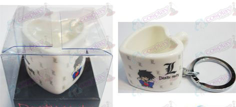 Death Note Accesorios en forma de corazón taza de cerámica Llavero