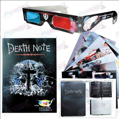 Death Note Accesorios postal presente +8 +3 D ​​チ 6 ㄴ 7 チ 6 ㄴ 7glasses 3D hojas