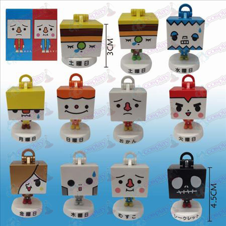 10 cajas de tofu muñeca adornos trabajadores que