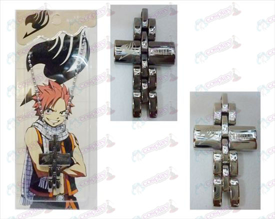 Fairy Tail Accesorios negro y un collar de cruz blanca