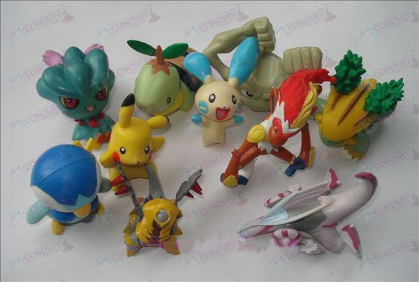 Genuino 10 Pokemon Accesorios Doll (7 a 9 cm)
