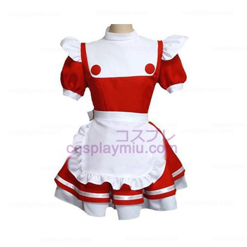 Red-white Maid Uuniform Lolita Trajes Cosplay