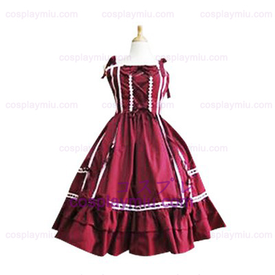 Bow Decoration Crocheted Lace Trimmed Lolita Cosplay Vestidos