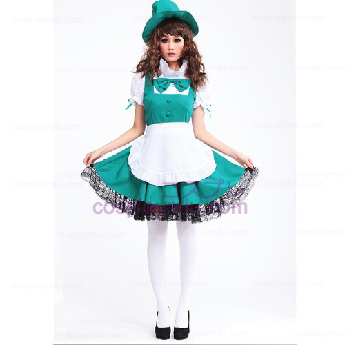 White Apron and Green Skirt Anime Lolita Disfraces Maid