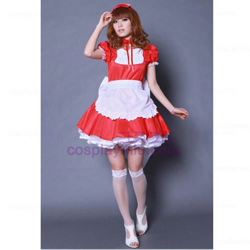 Red Bowknot Lolita Maid Outfit /Cosplay Disfraces Maid