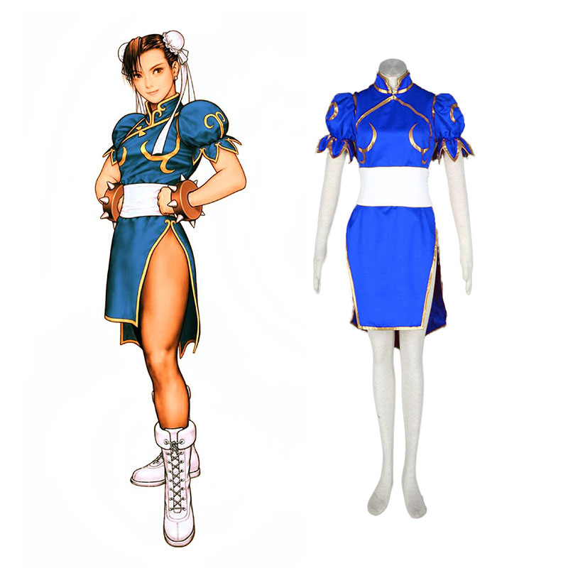Disfraces Street Fighter Chun-Li 1 Azul Cosplay España Tiendas