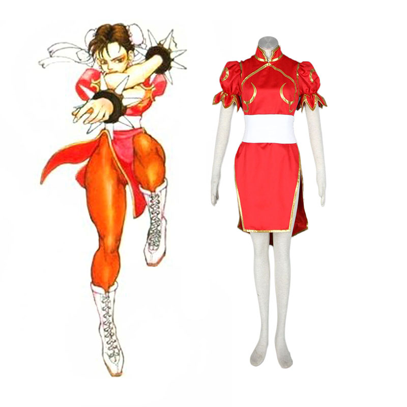 Disfraces Street Fighter Chun-Li 4 Rojo Cosplay España Tiendas
