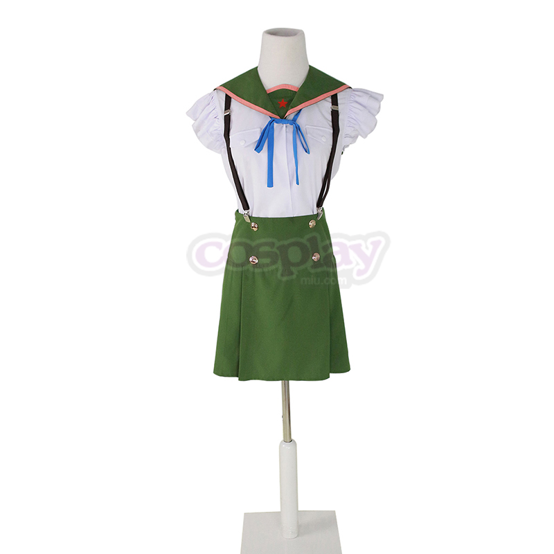 Disfraces School-Live! Ebisuzawa Kurumi 1 Green Sailor Cosplay España Tiendas
