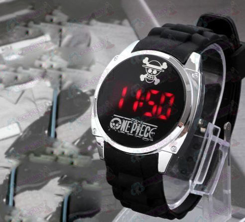 One Piece Luffy Accesorios logo LED reloj de la pantalla táctil
