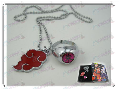 Red Cloud + anillo collar de Naruto (tres piezas)