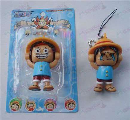 One Piece Luffy Accesorios cara de muñeca (azul) Grande