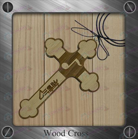 Hatsune - marcas de anotación collar de cruz de madera