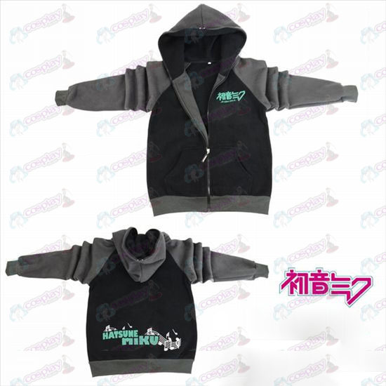 Hatsune Miku Accesorios logo tenedor cremallera de la manga del suéter del hoodie