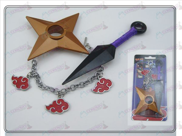 Naruto Shuriken + oro Ninguno amarga + pulsera (tres piezas)
