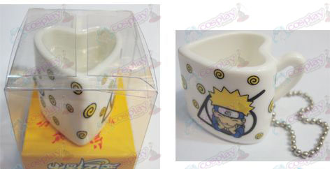 Bolsa Naruto taza de cerámica en forma de corazón colgante