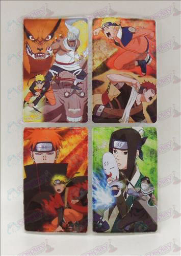 4 PVC Naruto pegatinas de tarjetas