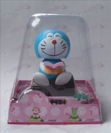 Siéntese madera Doraemon solar Accesorios Bobblehead (altura de la caja 15 cm)