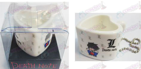 Death Note Accesorios bolso colgante en forma de corazón taza de cerámica