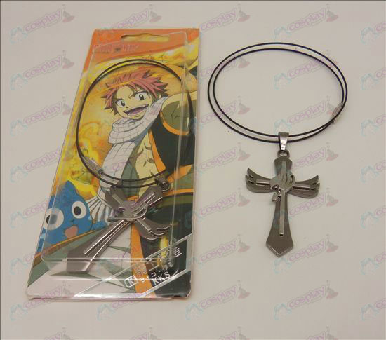 D Cross Necklace (Fairy Tail accesorios) de cadena de acero