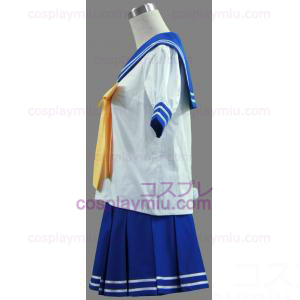Lucky Star Sakura School Girl Summer School Uniform Trajes Cosplay