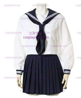 Deep Blue Long Sleeves School Uniform
