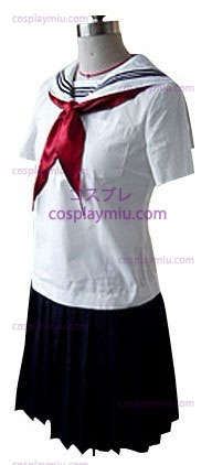 White And Negro Sailor Short Sleeves School Uniform
