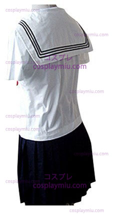 White And Negro Sailor Short Sleeves School Uniform