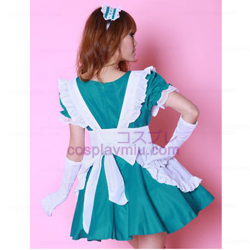 White Apron and Green Skirt Disfraces Maid