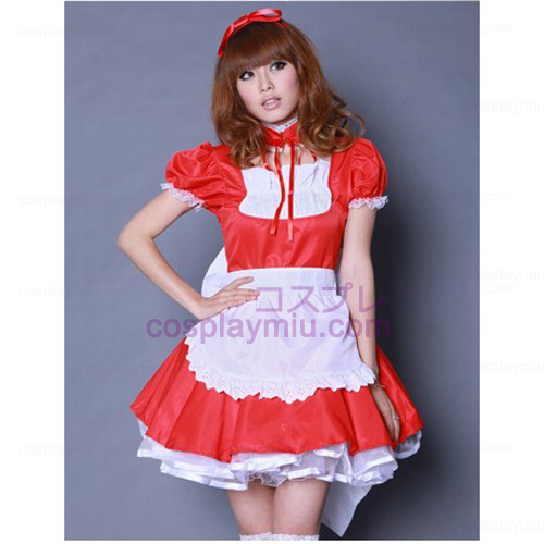 Red Bowknot Lolita Maid Outfit /Cosplay Disfraces Maid