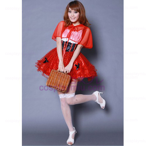 Red Pompon Veil Skirt Disfraces Maid