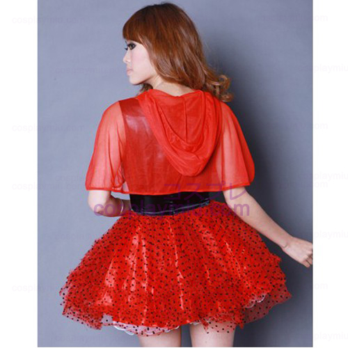 Red Pompon Veil Skirt Disfraces Maid