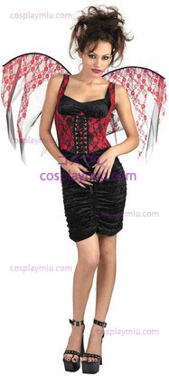Wings Red Lace Negro Corset
