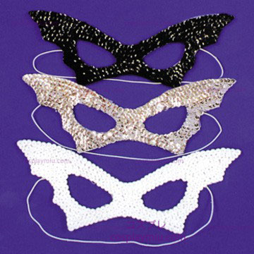 Bat Mask,Sequin,Negro