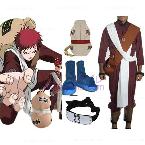 Naruto Shippuden Gaara Red Trajes Cosplay and Accesorios Set