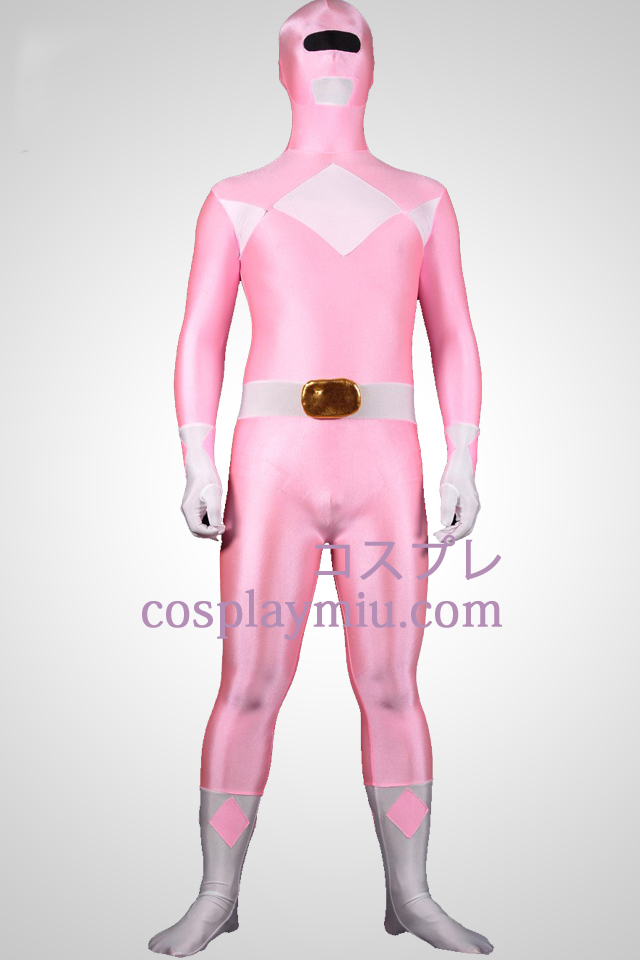 Mighty zentaiin Pink Ranger Lycra Spandex Zentai Suit