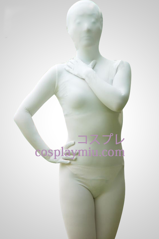 White Lycra Spandex Unisex Zentai Suit