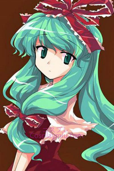 Touhou Project Kagiyama Hina mixta peluca cosplay verde
